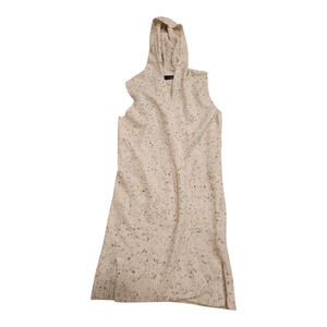 Verve Ami Small Sleeveless Beige Hooded Open Cardigan